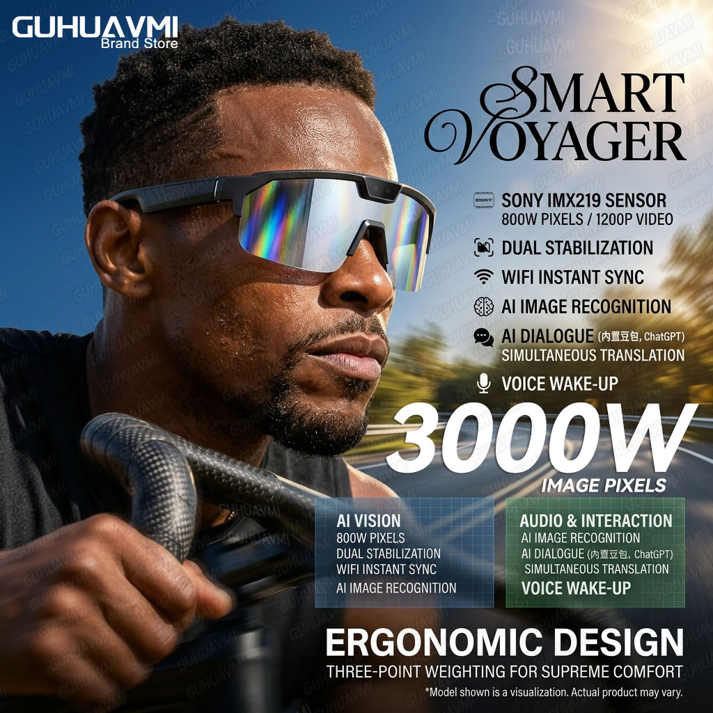 Audio Music Arabic - Photochromic Smart Glasses 1200P HD Camera