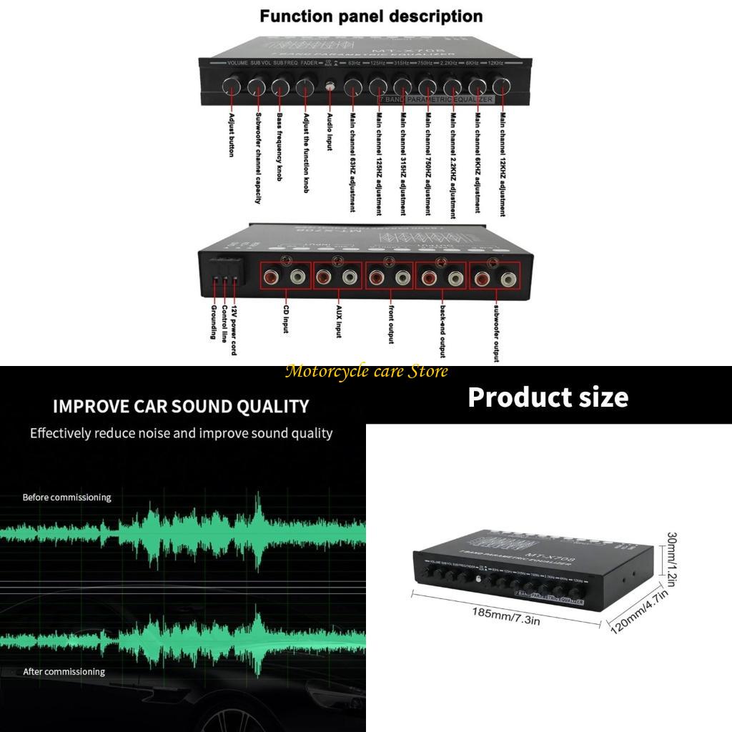 Audio Music Equalizer - U75F 7 Band Car Stereo Bộ