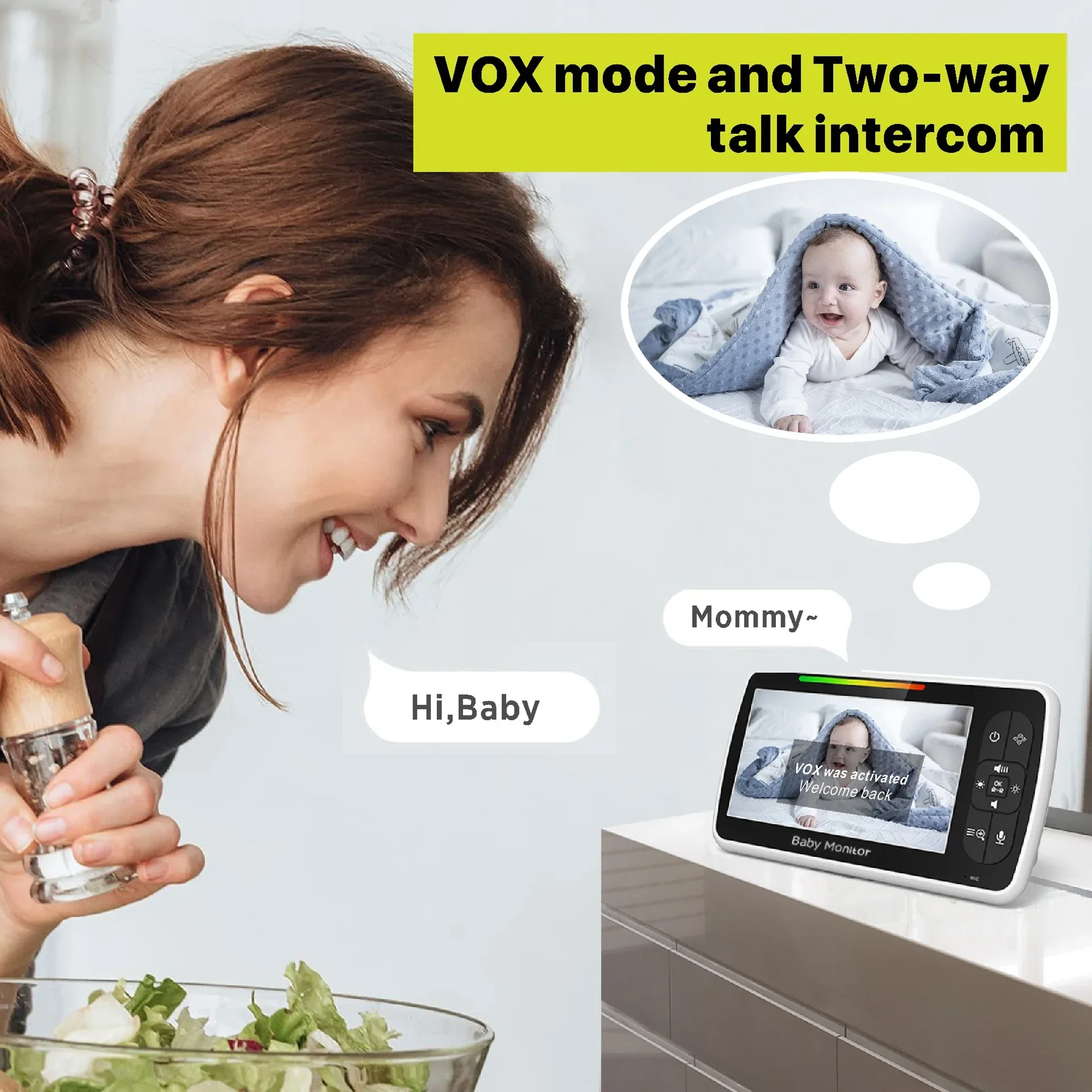 5.0 Inch Video Baby Monitor Wi - đánh giá và giá Audio Music To Video