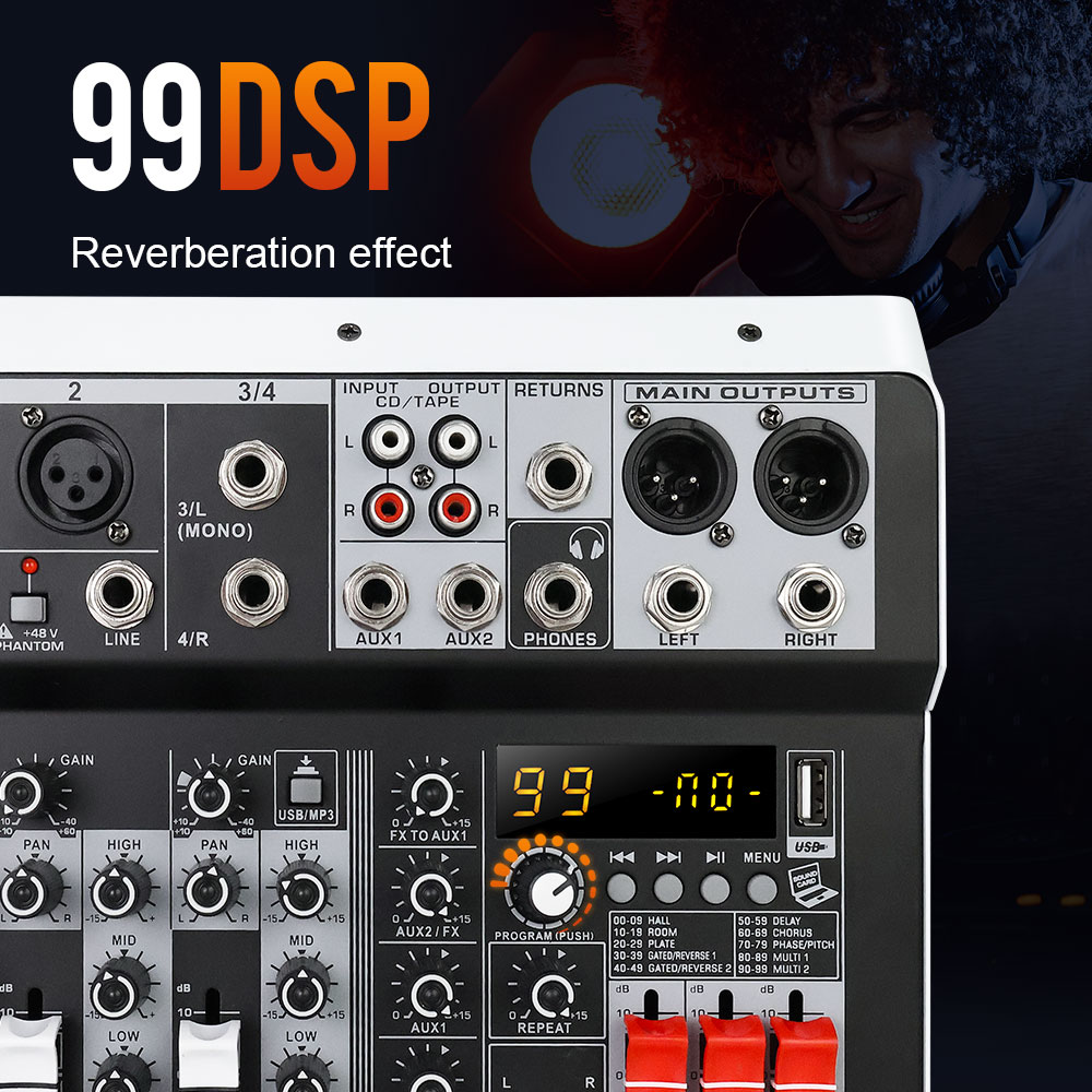 GOOERMI  KT4/6/8 USB Audio Mix - đánh giá và giá Audio Mixer 4 Channel