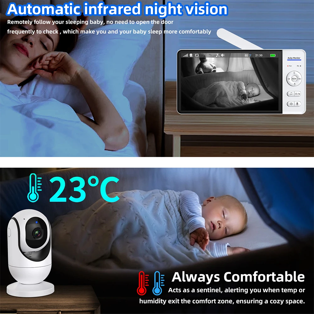No WiFi 7 Inch Baby Monitor 2- - đánh giá và giá Audio Music To Video