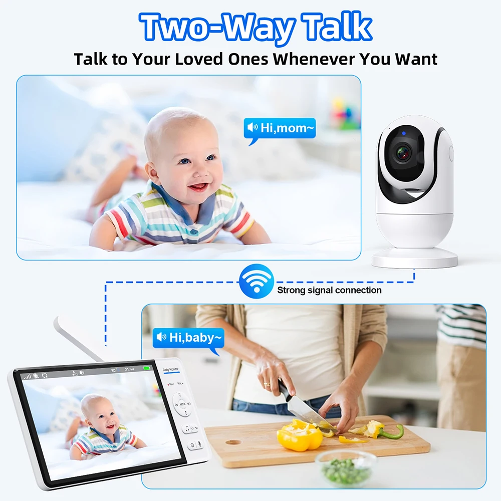 No WiFi 7 Inch Baby Monitor 2- - đánh giá và giá Audio Music To Video