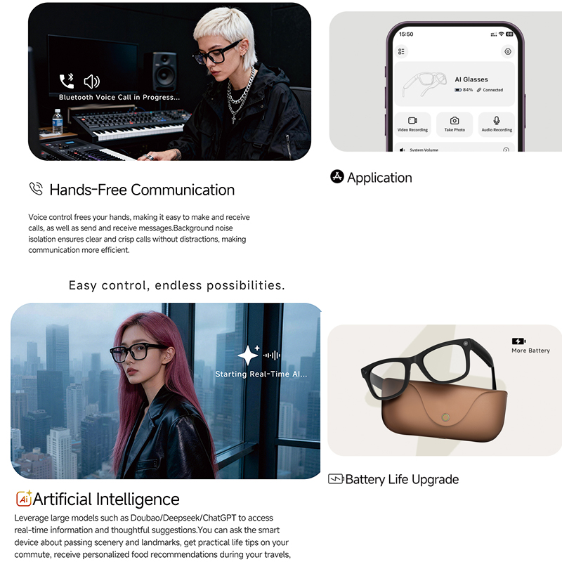 2026 AI smart Glasses HD 800W  - đánh giá và giá Audio Music Arabic