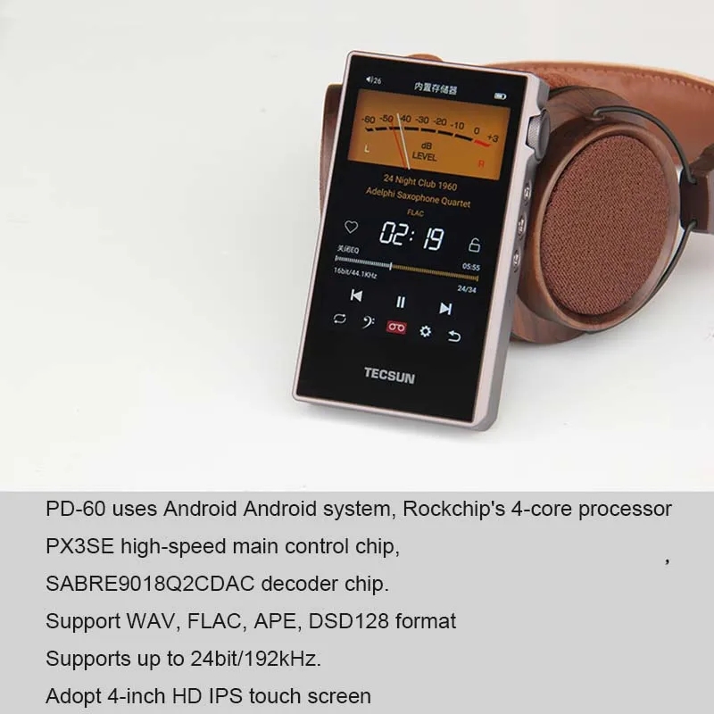 Tecsun PD-60 4 inch IPS touch  - đánh giá và giá Audio Music Equalizer