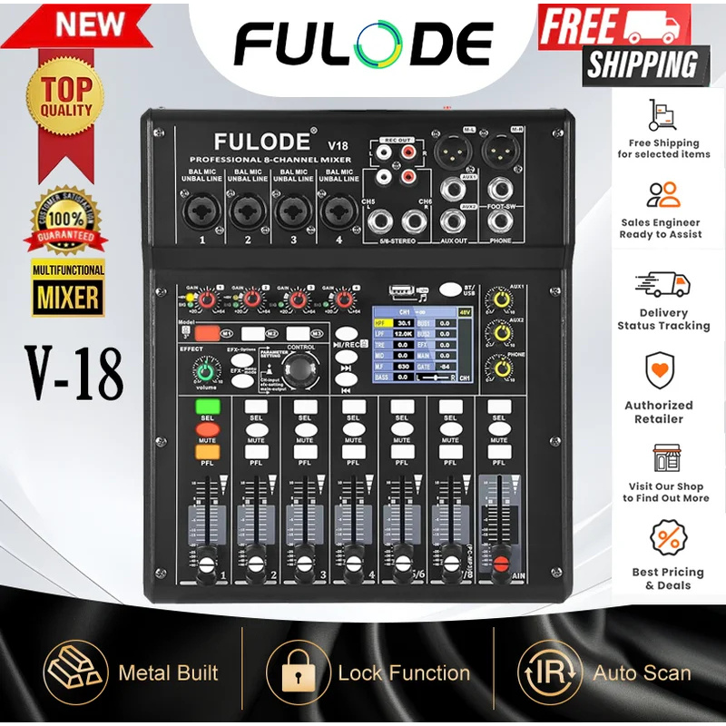 Fuluode 4/8-Channel Mixing Con - đánh giá và giá Audio Mixer 4 Channel