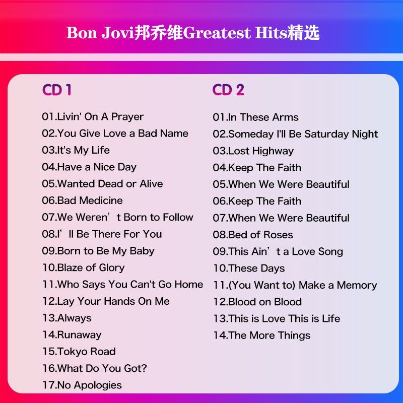 Bon Jovi Greatest Hits Collect - đánh giá và giá Audio Music To Lyrics