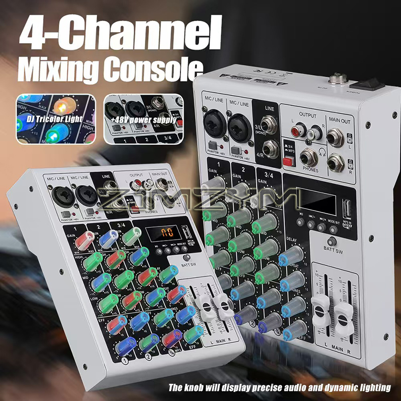 4 Channel RGB Bluetooth Audio  - đánh giá và giá Audio Mixer 4 Channel