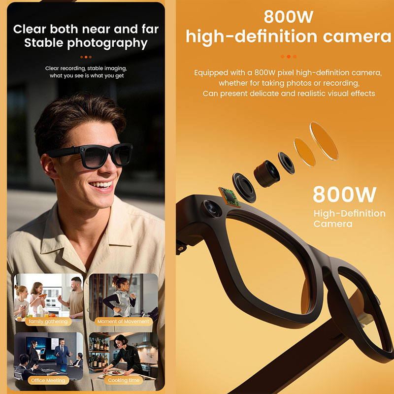 AI Smart Glasses 800W Camera A - đánh giá và giá Audio Music To Video